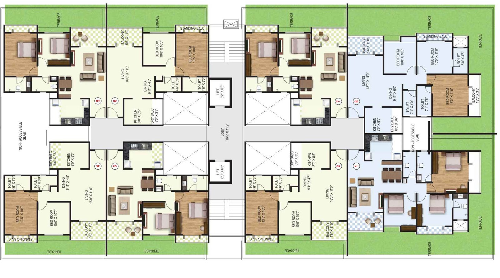 Palm-Drive-Typical-Floor-Plan-Wing-A